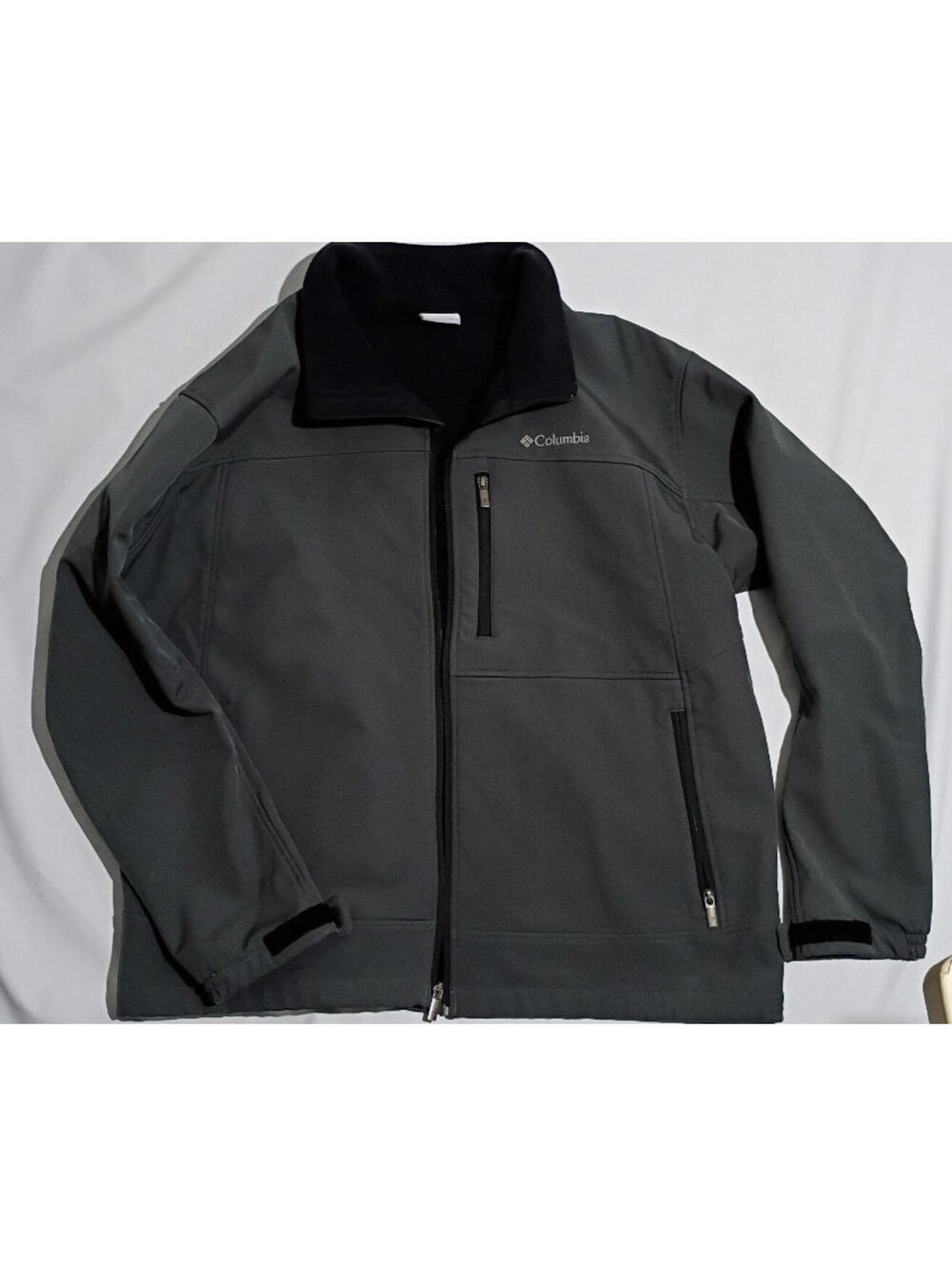 Columbia Jacket Mens SZ XXL Gray Full Zip Fleece Lined Gorpcore Zip Pockets